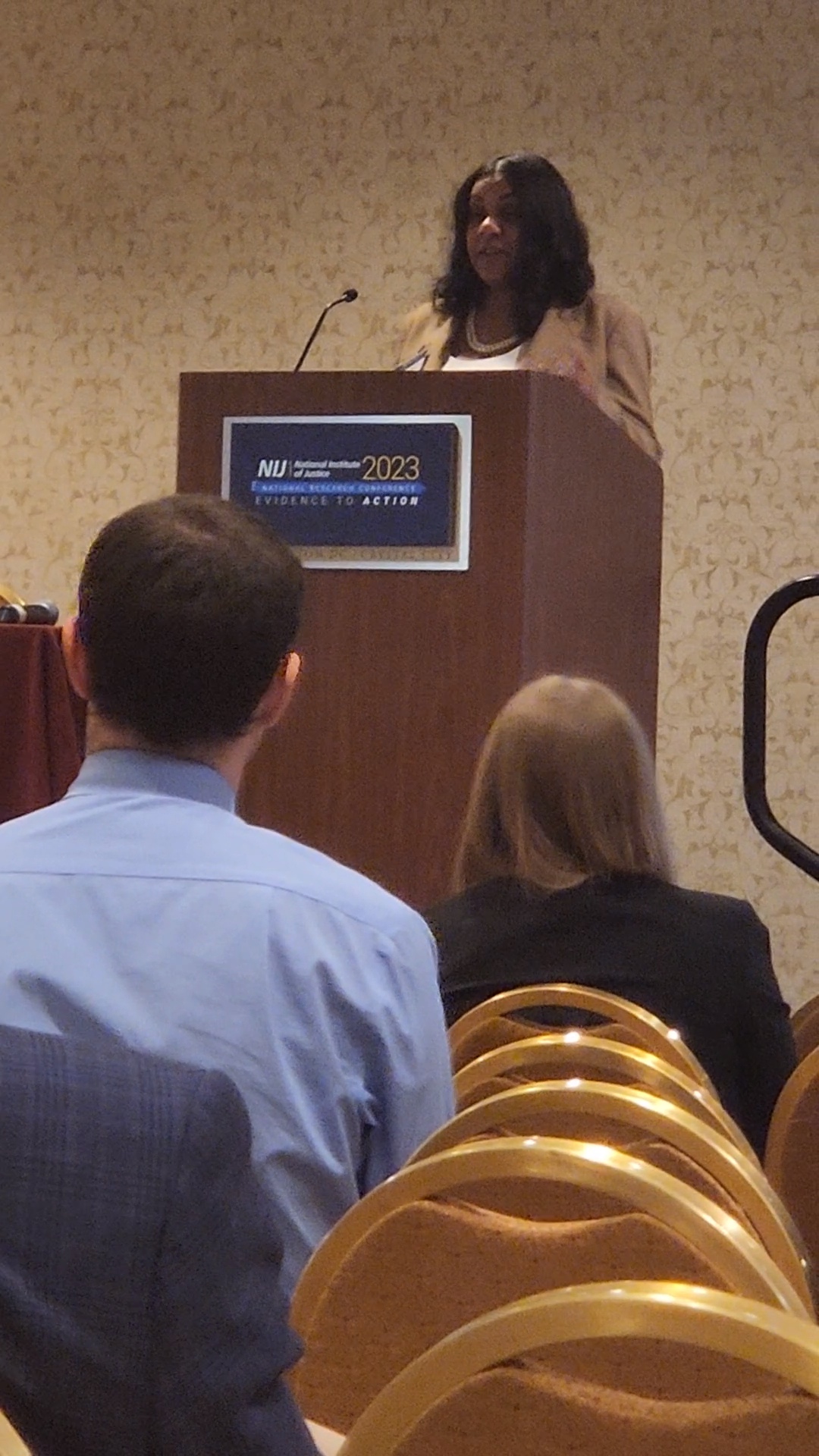 Dianthe Dawn Brooks speaking at the NIJ 2023 National Research Conference
